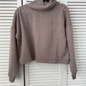 90 Degree By Reflex Taupe Cowl Neck Sweatshirt